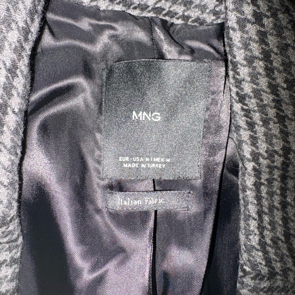 NWT Mango Charcoal Checkered Blazer - Picture 2 of 6